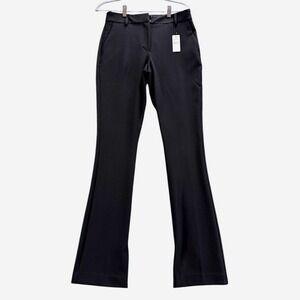 Express Editor Bootcut Dress Pants Black Mid Rise Side Slit Trousers 4R NEW